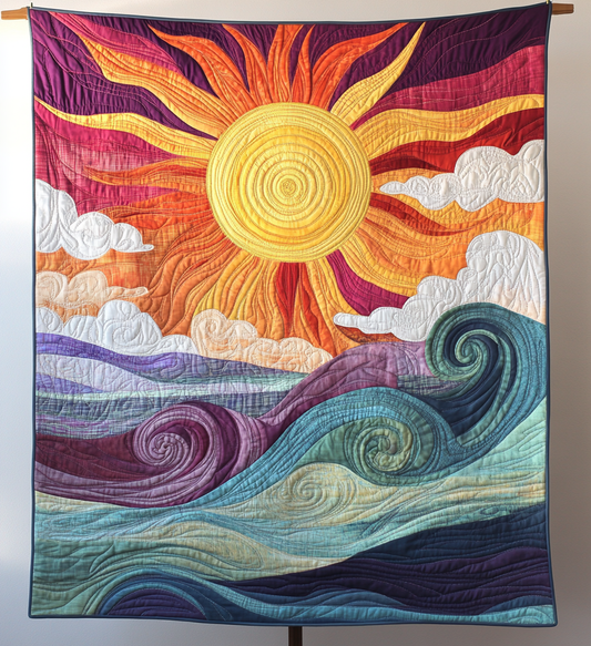 Sunburst Delight Quilted Blanket - Throw (55" x 60")
