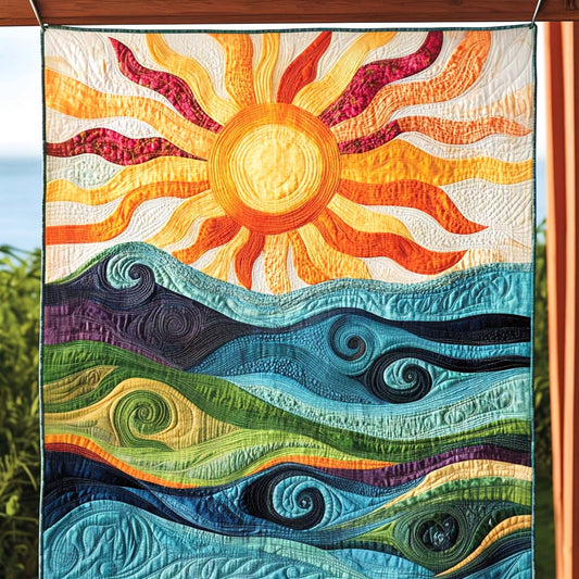 Sunburst Waves Quilted Blanket - Throw (55" x 60")