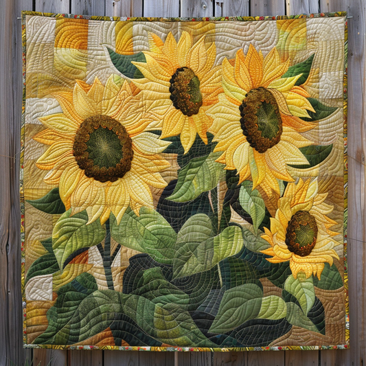 Sunflower Sunshine Quilted Blanket - Throw (55" x 60")