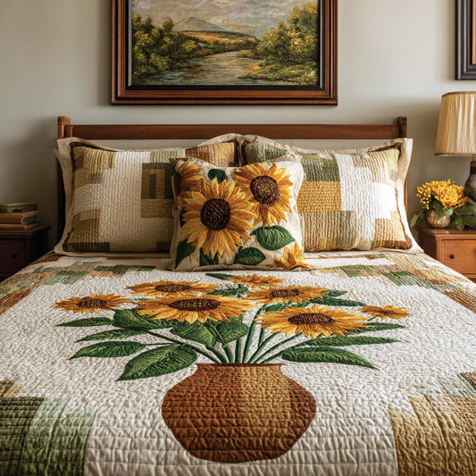 Sunflower Field Quilt Quilted Blanket - Baby (30" x 40") - Pack 1