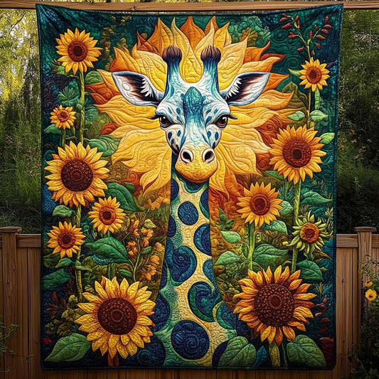 Sunflower Serenade Quilted Blanket - Throw (55" x 60")