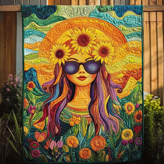 Sunflower Sunshine Quilted Blanket - Throw (55" x 60")