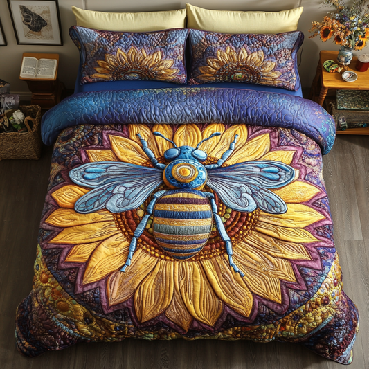Sunlight Buzz 3-Piece Quilted Bedding Set - Single (59" x 70")
