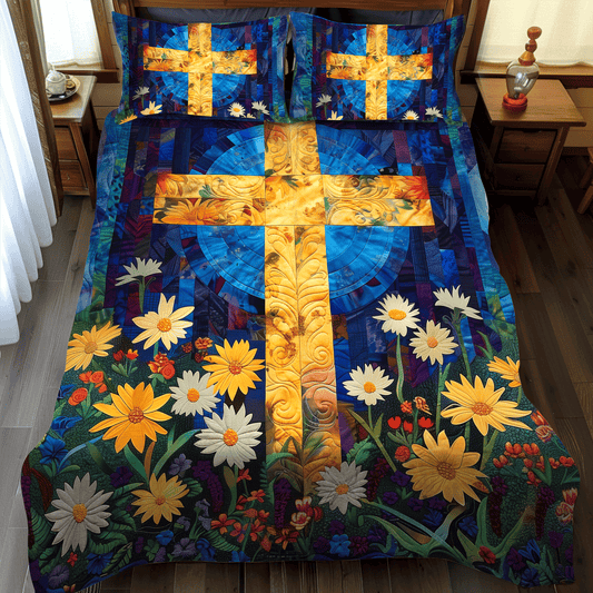 Sunlit Garden 3-Piece Quilted Bedding Set - Single (59" x 70")