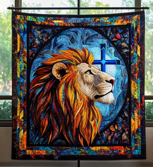 Sunlit Lionheart Quilted Blanket - Throw (55" x 60")
