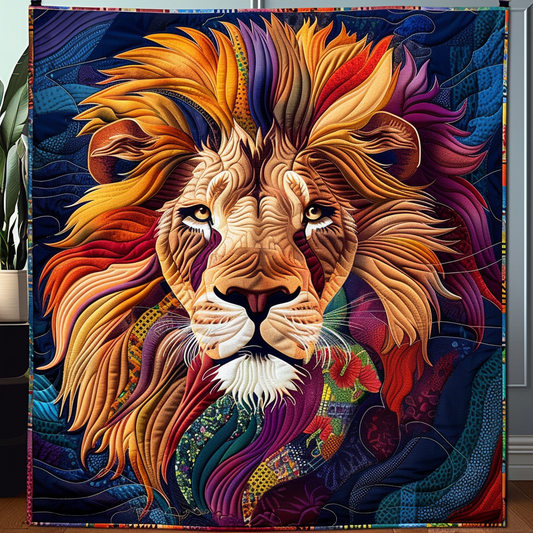 Sunlit Mane Quilted Blanket - Throw (55" x 60")