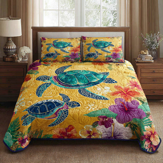 Sunlit Reef Turtle Quilted Blanket - Baby (30" x 40") - Pack 1