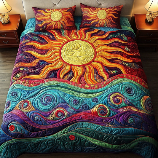 Sunlit Serenity 3-Piece Quilted Bedding Set - Single (59" x 70")