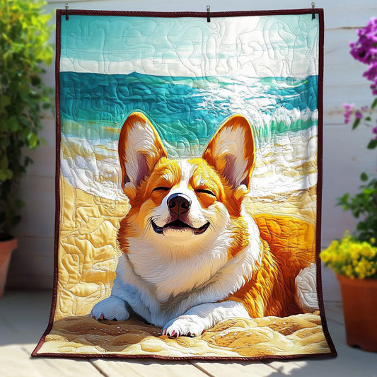 Sunny Corgi Bliss Quilted Blanket - Baby (30" x 40")