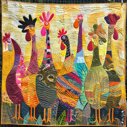 Sunrise Turkeys Quilted Blanket - Throw (55" x 60")