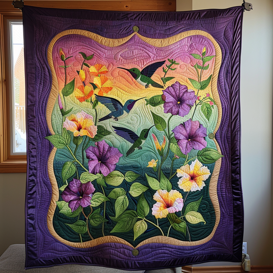 Sunset Bloom Quilted Blanket - Throw (55" x 60")