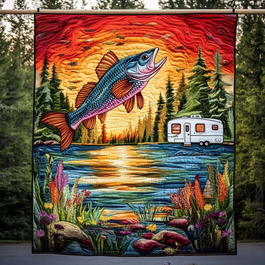 Sunset Catch Quilted Blanket - Throw (55" x 60")