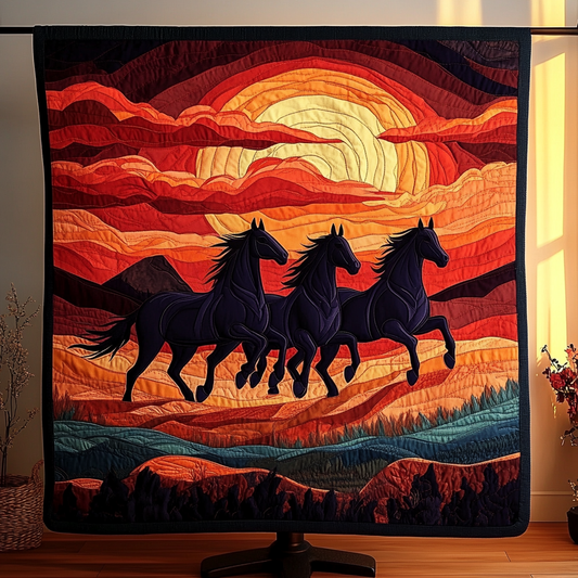 Sunset Gallop Quilted Blanket - Throw (55" x 60")