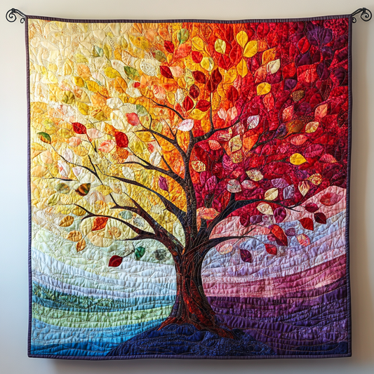 Sunset Harmony Quilted Blanket - Throw (55" x 60")