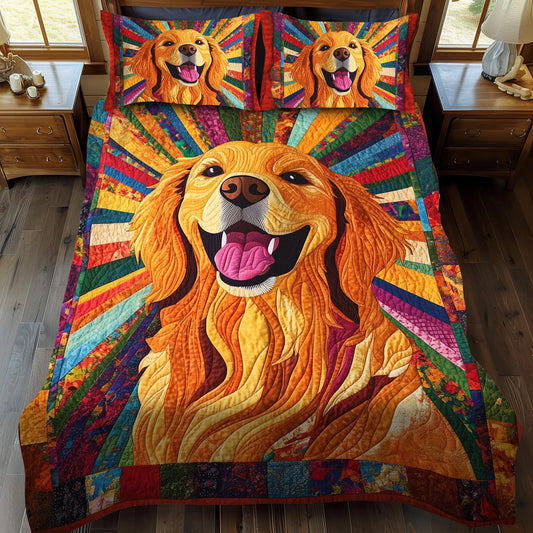 Sunshine Retriever 3-Piece Quilted Bedding Set - Single (59" x 70")
