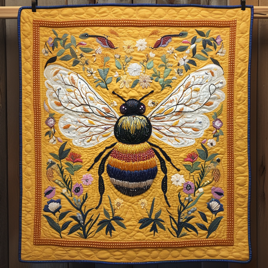 Sunshine & Bees Quilted Blanket - Throw (55" x 60")
