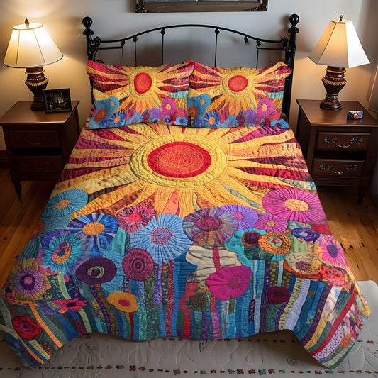 Sunshine Garden 3-Piece Quilted Bedding Set - Single (59" x 70")