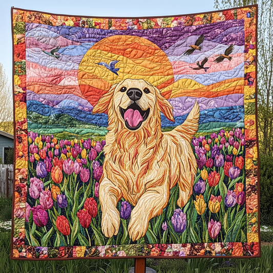 Sunshine Meadows Goldie Quilted Blanket - Throw (55" x 60")