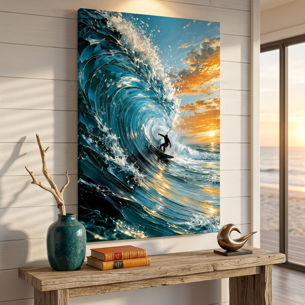 Surfer Riding - canvas