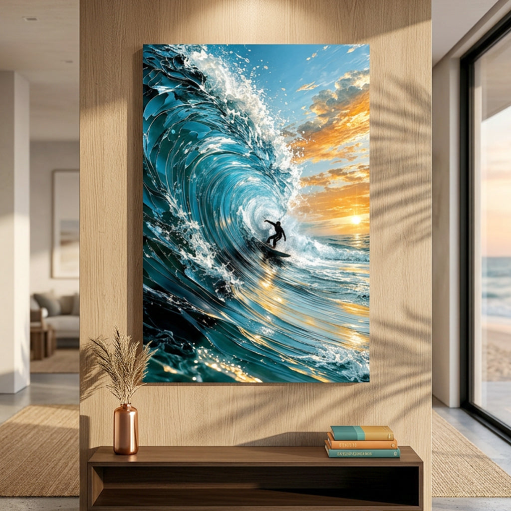 Surfer Riding - canvas