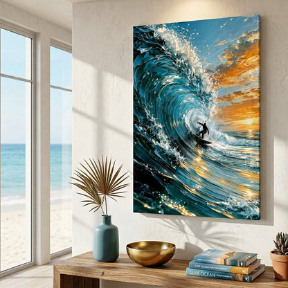 Surfer Riding - canvas