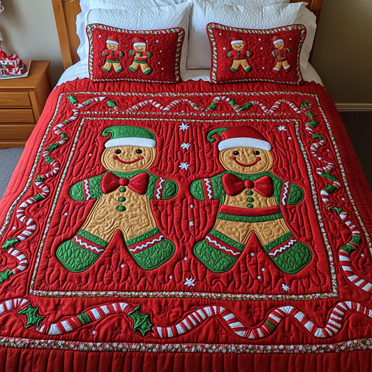 Sweet Ginger Village 3-Piece Quilted Bedding Set - Single (59" x 70")