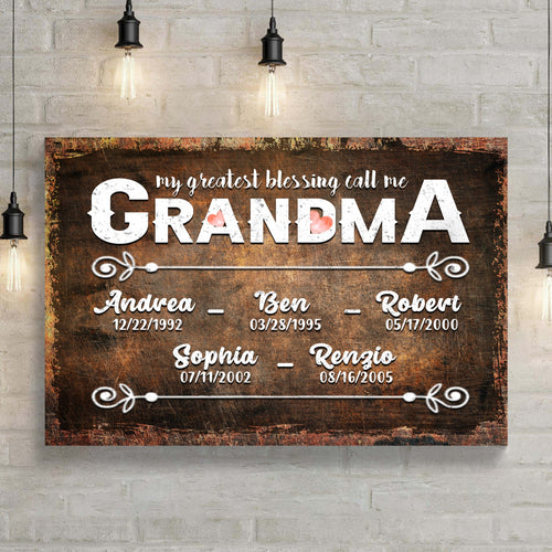 My Greatest Blessing Call Me Grandma Happy Mother's Day Sign II