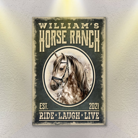 Family Horse Ranch Sign
