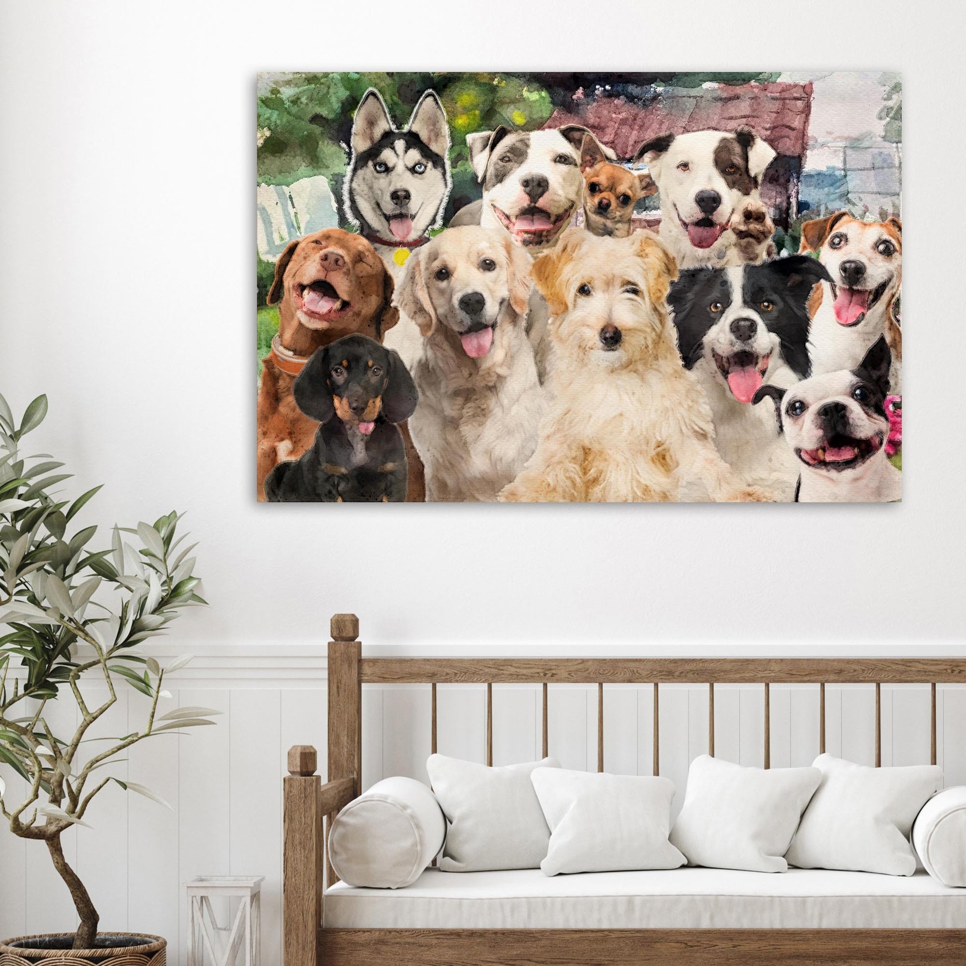 Happy Dogs Canvas Wall Art