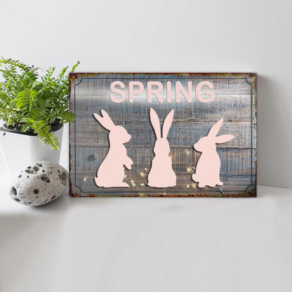 Spring Easter Bunnies Sign