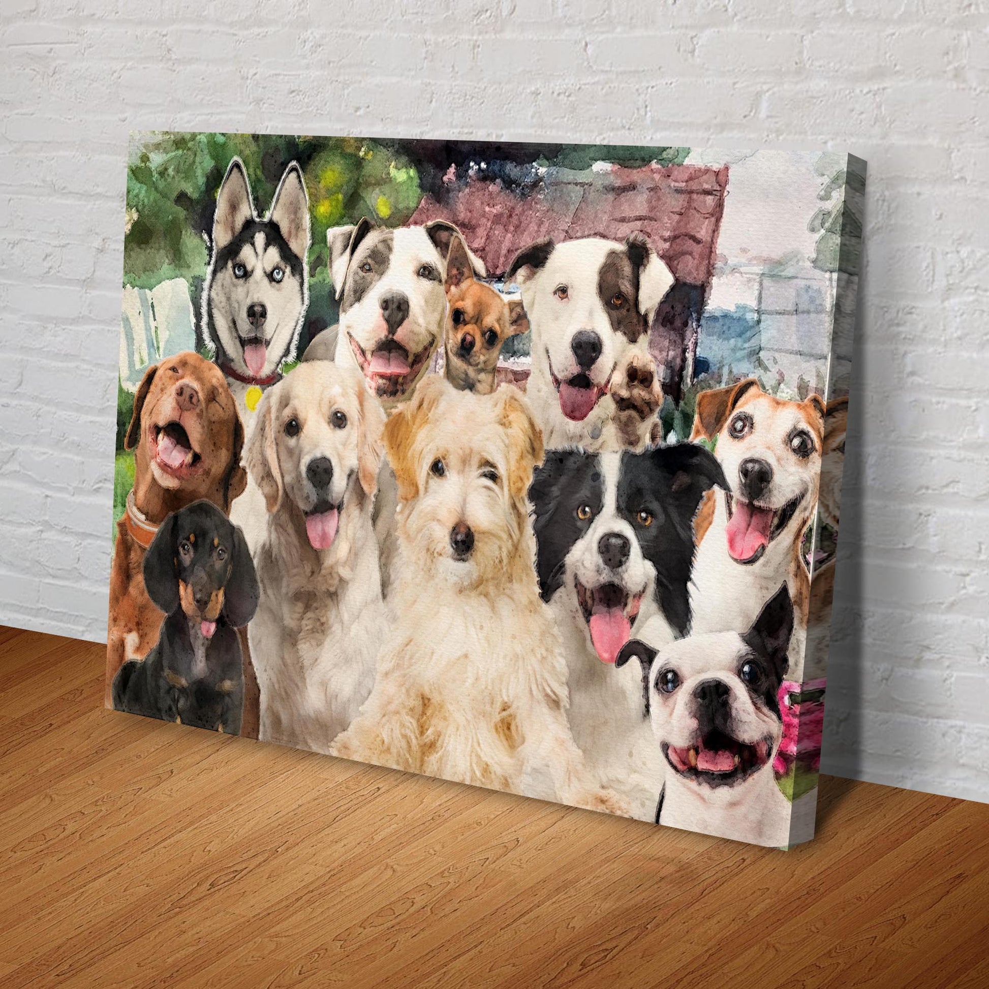 Happy Dogs Canvas Wall Art