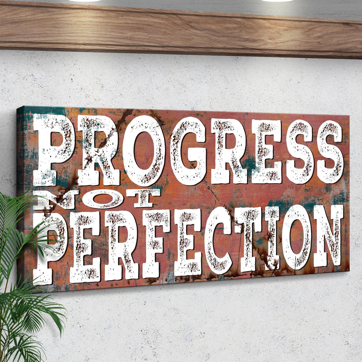 Progress Not Perfection Inspirational Sign II