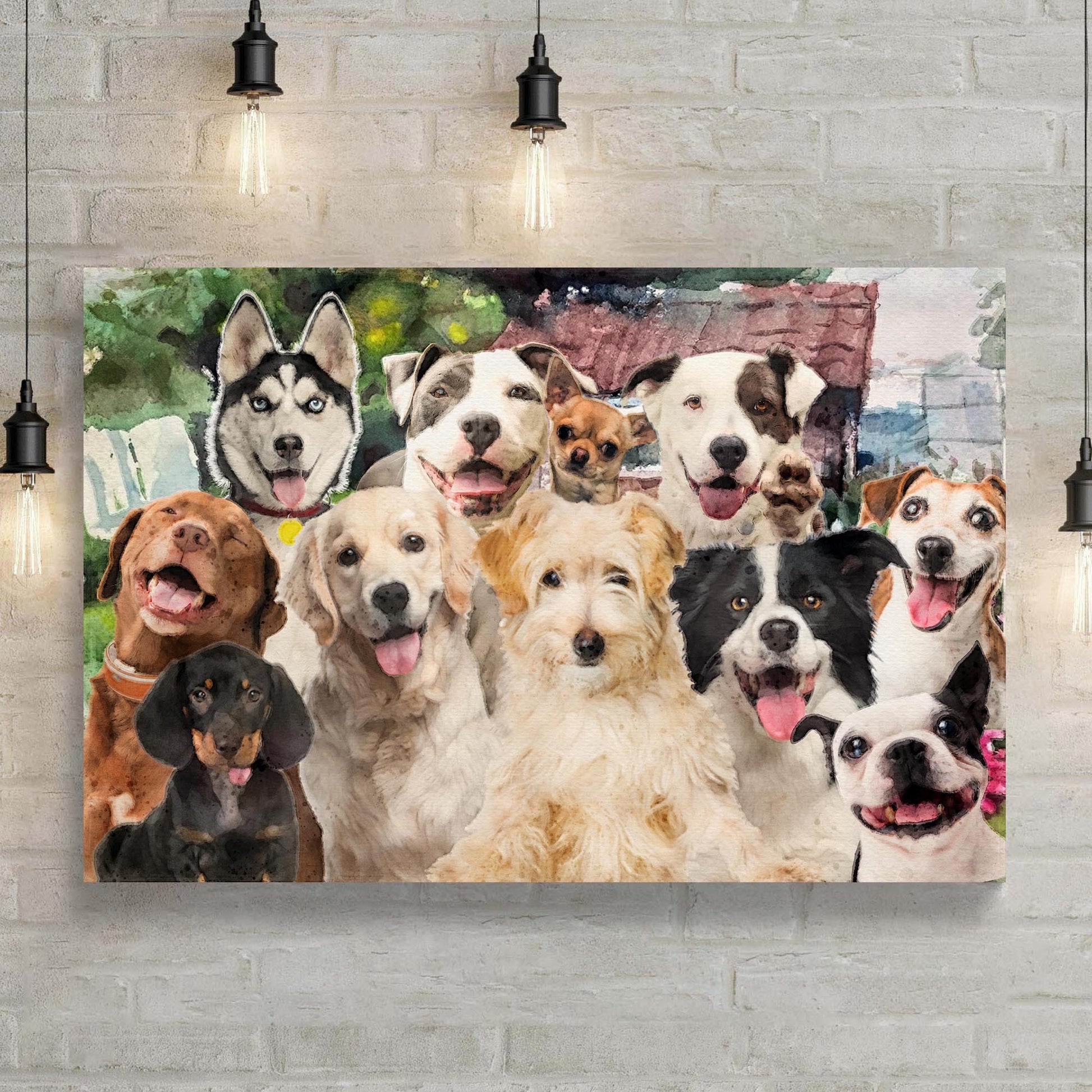 Happy Dogs Canvas Wall Art