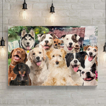 Happy Dogs Canvas Wall Art
