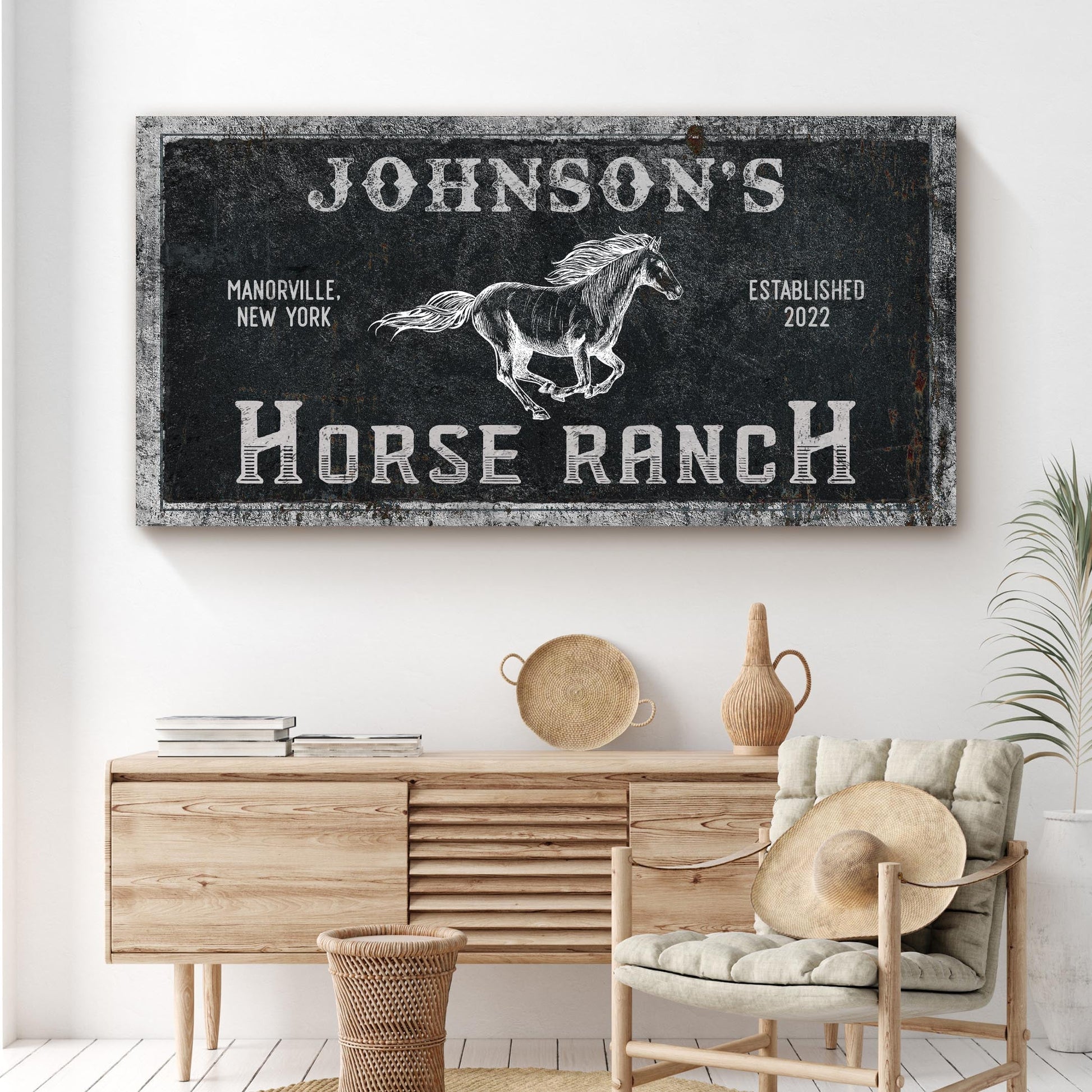 Family Horse Ranch Sign IV