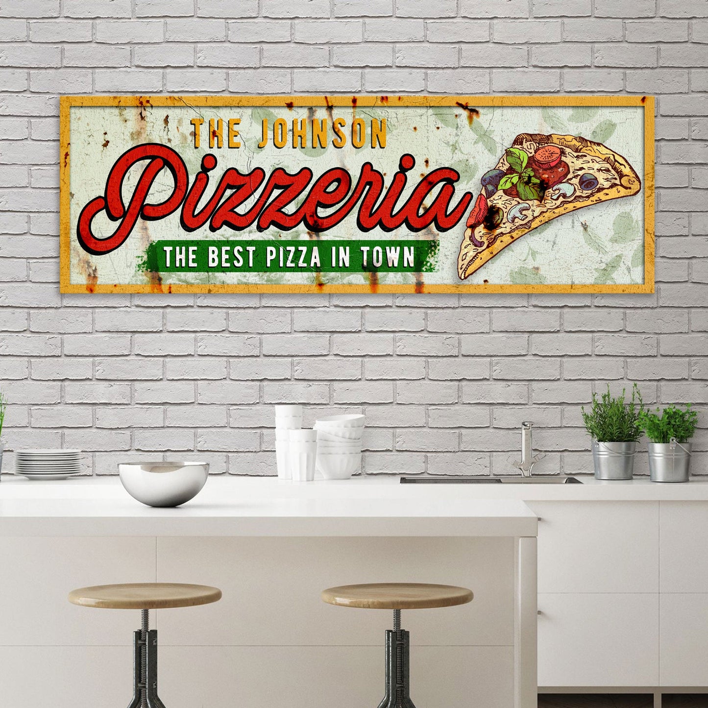 The Best Pizza In Town Pizzeria Sign