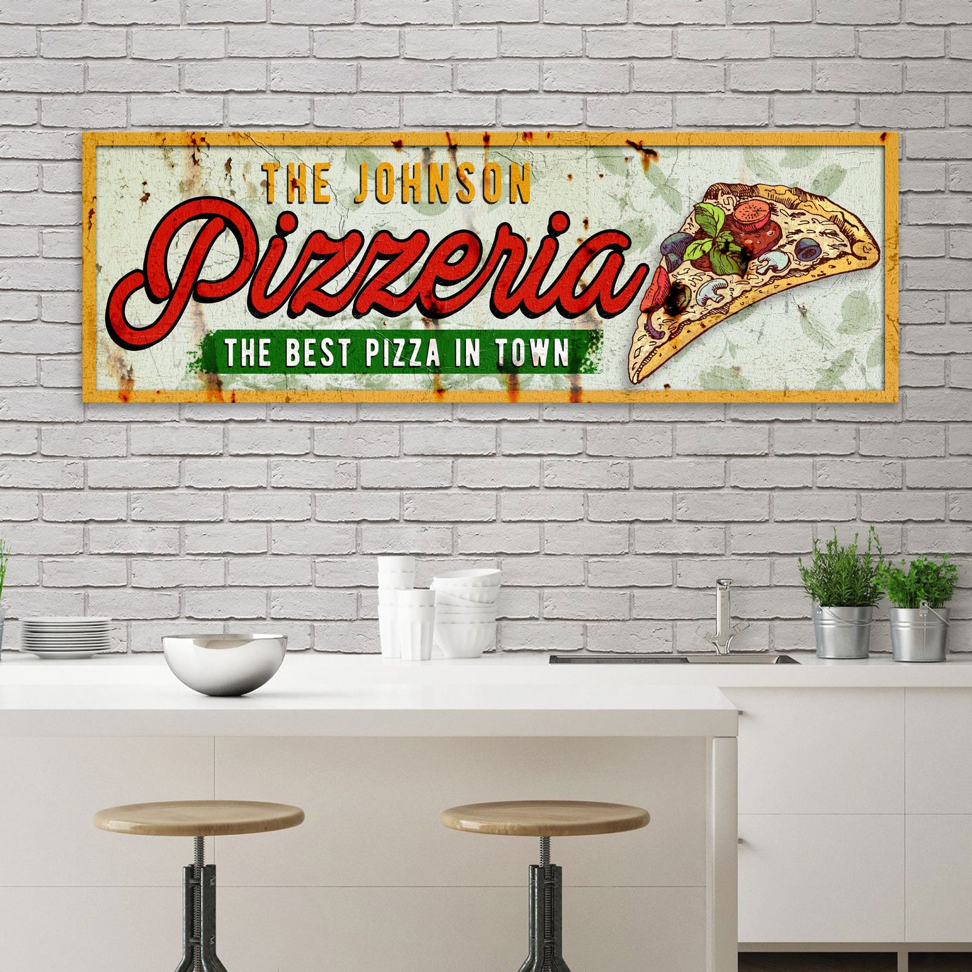 The Best Pizza In Town Pizzeria Sign