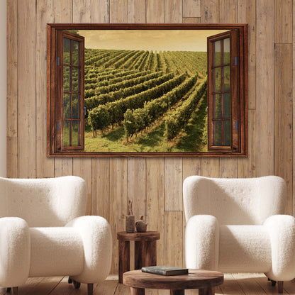 Vineyard Window Canvas Wall Art II