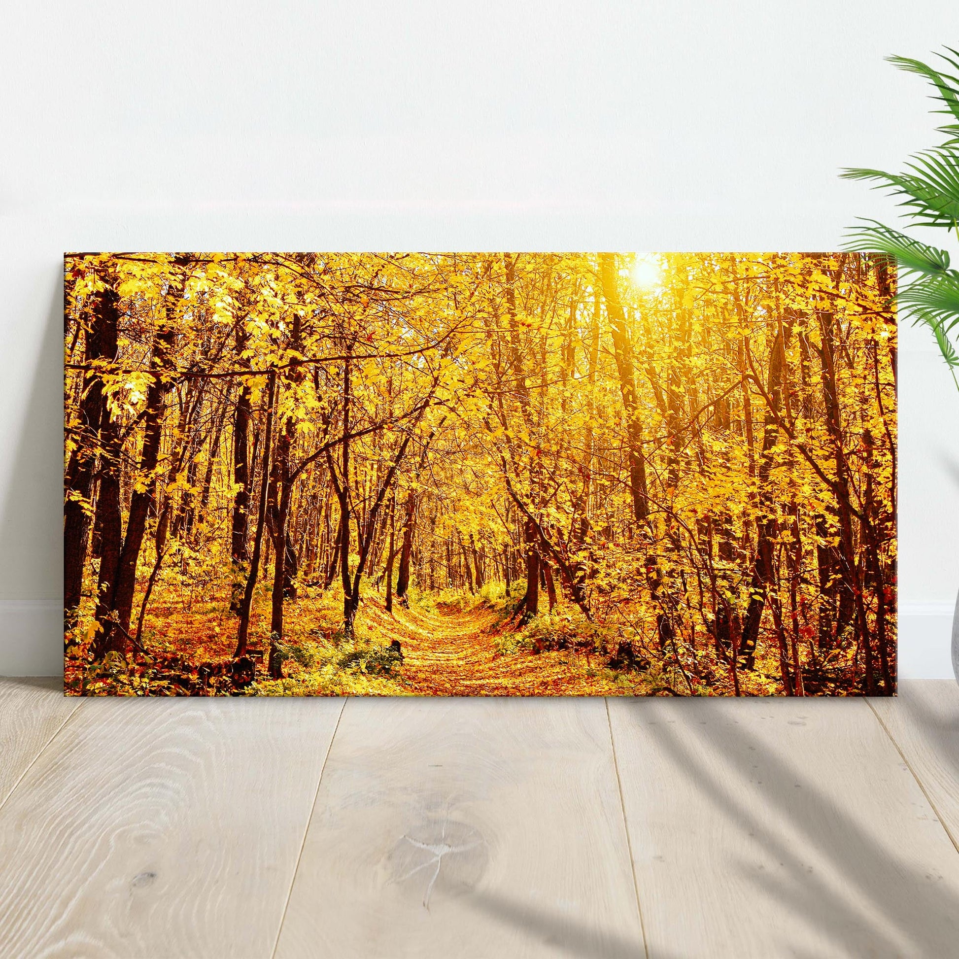 Yellow Autumn Forest Canvas Wall Art