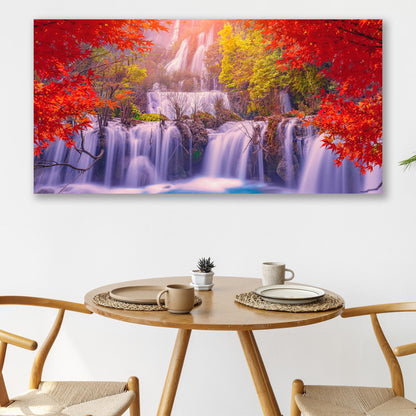 Autumn Waterfalls Canvas Wall Art