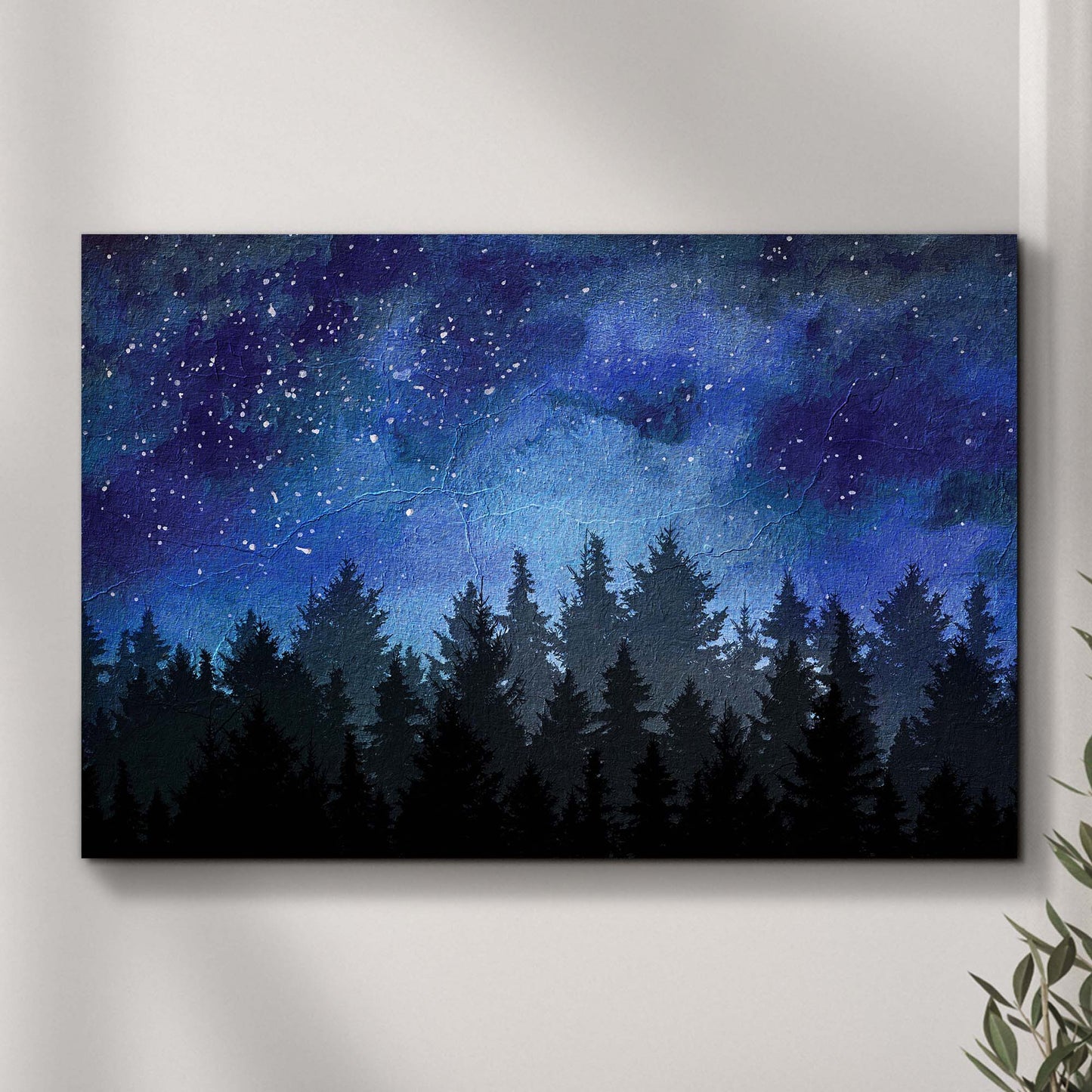 Galaxy Sky Forest Canvas Wall Art