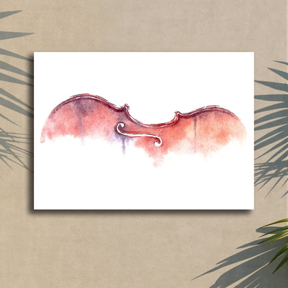 Violin Watercolor Canvas Wall Art