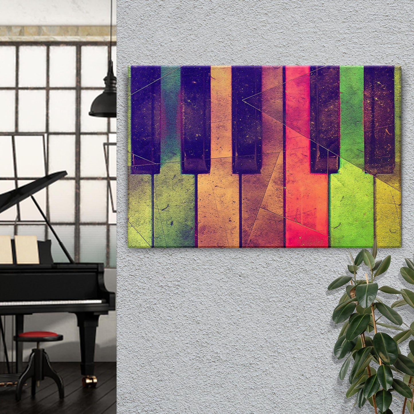 Keyboard Retro Canvas Wall Art