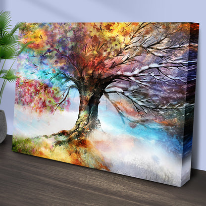 Rainbow Season Tree Canvas Wall Art (Free Shipping)