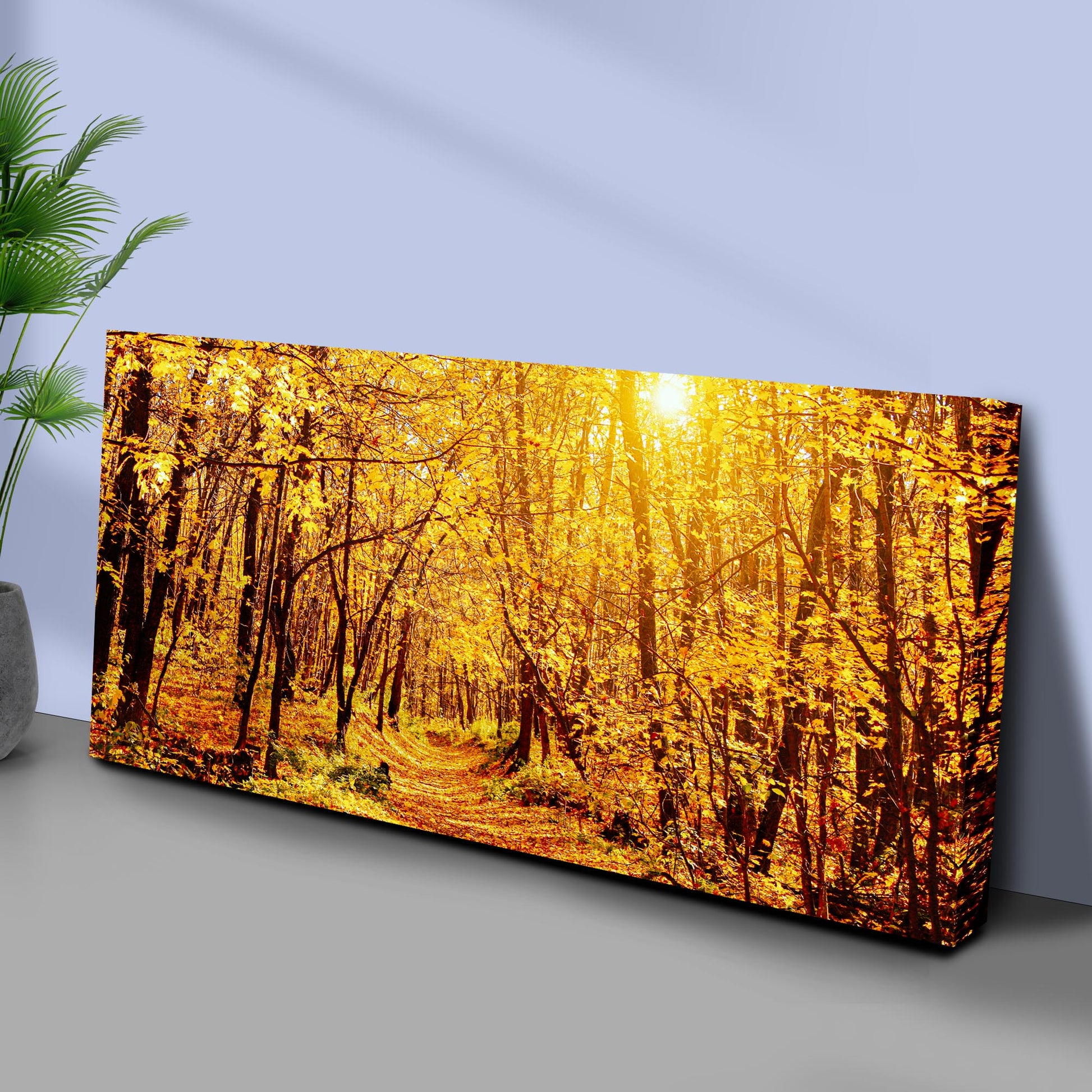 Yellow Autumn Forest Canvas Wall Art