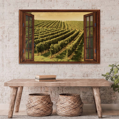 Vineyard Window Canvas Wall Art II