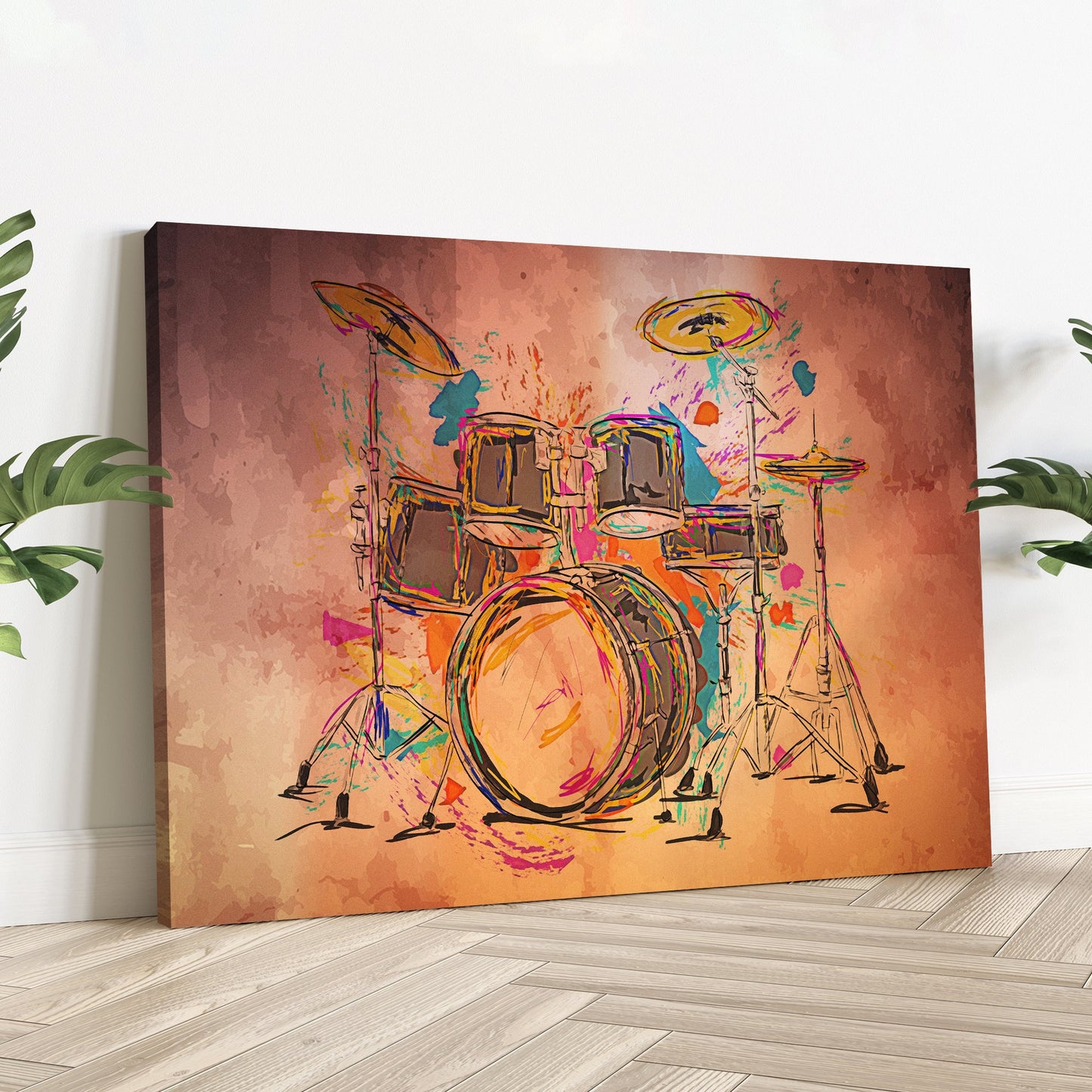Drums Abstract Canvas Wall Art
