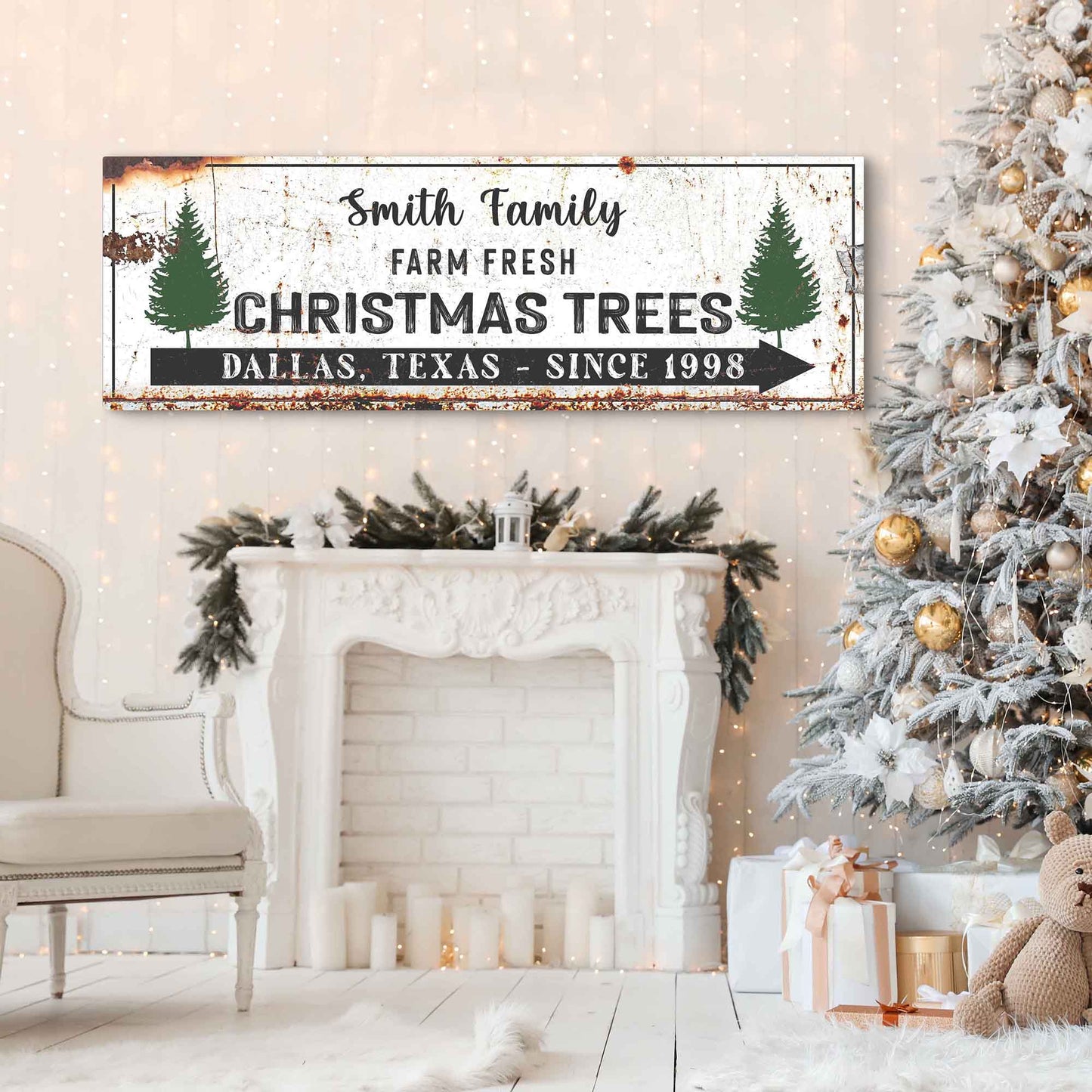 Family Christmas Trees Sign
