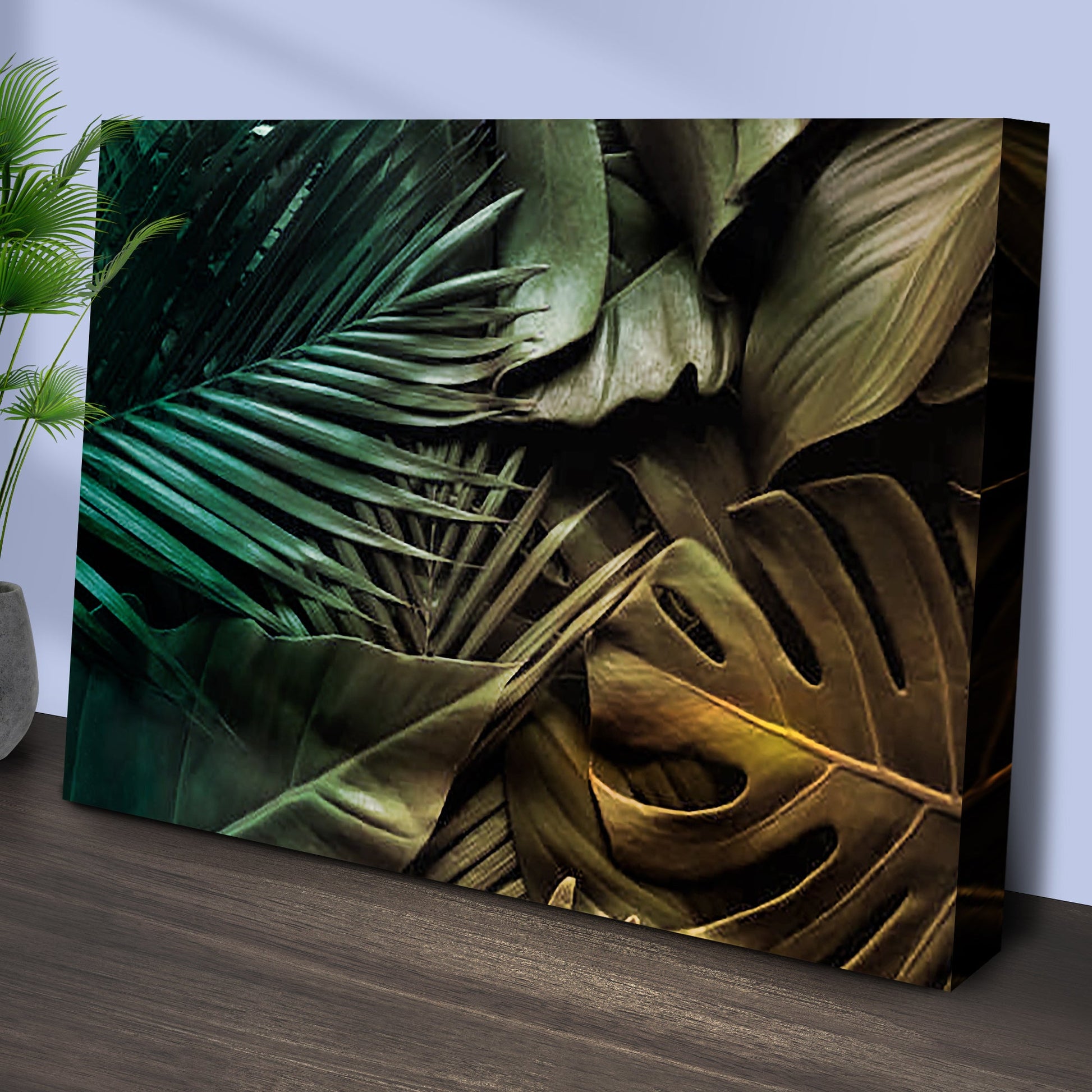Tropical Monster Leaves Canvas Wall Art