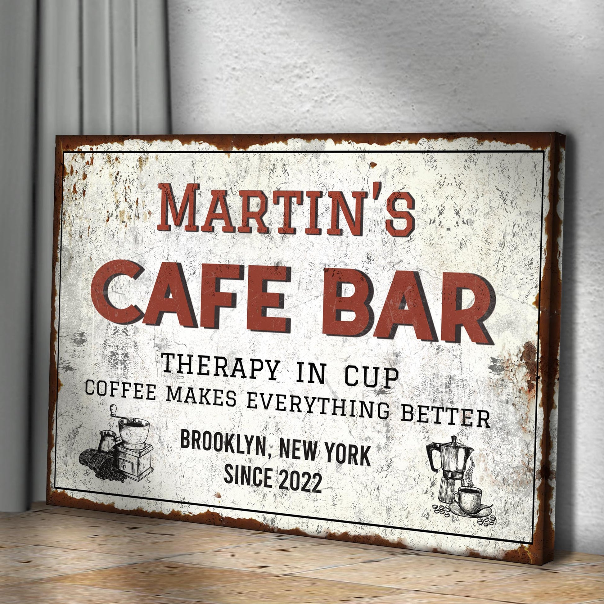 Cafe Bar Sign - canvas